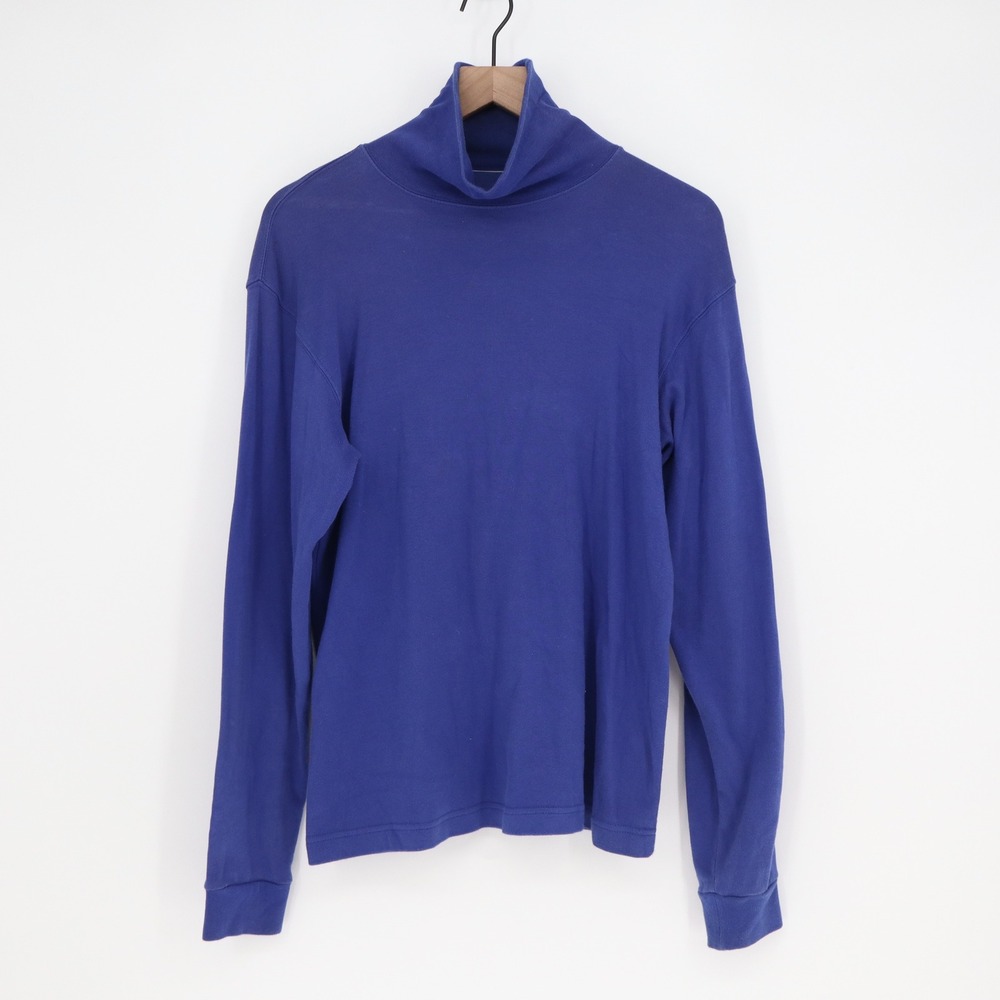North West Blue Mens Royal Blue Cotton Stretch Turtleneck Long Sleeve Shirt M